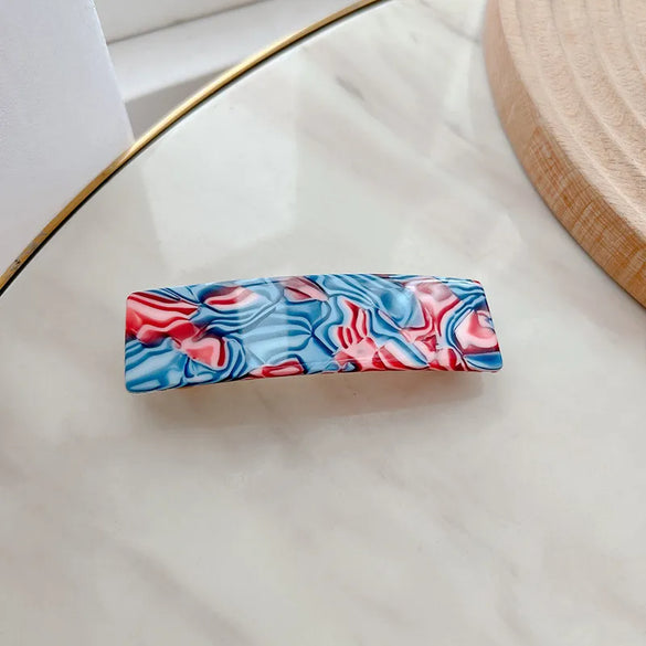 Retro Marble Plaid Acetic Acid Sheets Handmade Hair Clip 1 Piece