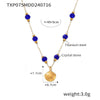 Retro Marine Starfish Shell Pendant Jewelry Set For Women Titanium Steel Electroplated Necklace Earrings Bracelet