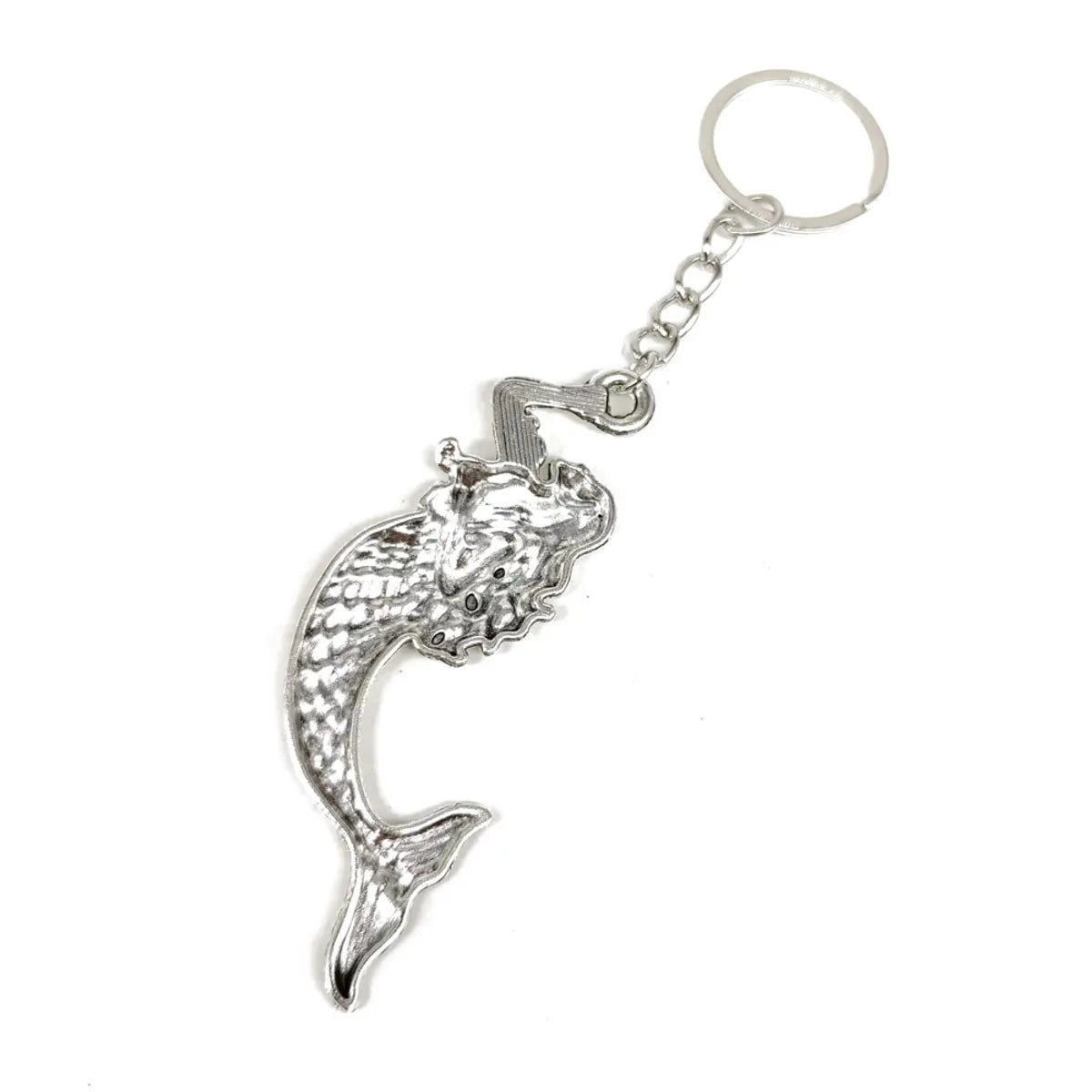 Retro Marine Style Beach Mermaid Alloy Plating Silver Plated Bag Pendant Keychain