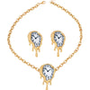 Retro Melting Clock Necklace And Earrings Set Artistic Exaggerated Alloy Jewelry With Electroplated Finish For Women