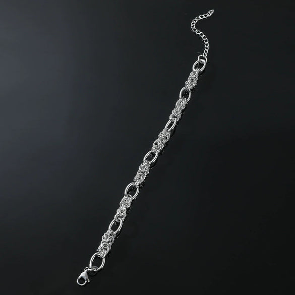 Retro Metal Circle Titanium Steel Bracelet Unisex Geometric Electroplating Design