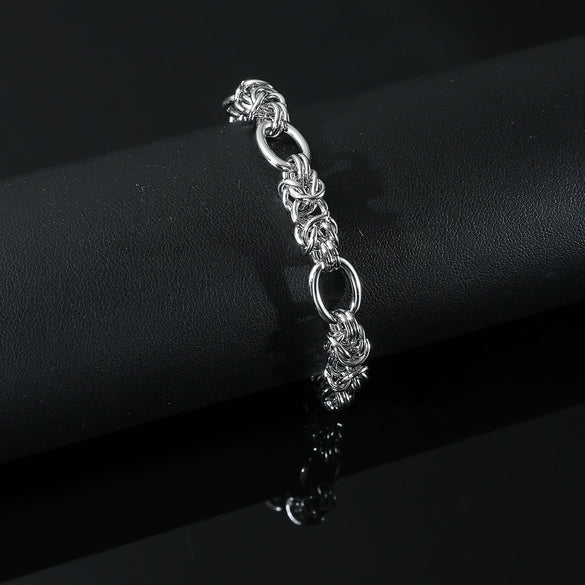 Retro Metal Circle Titanium Steel Bracelet Unisex Geometric Electroplating Design