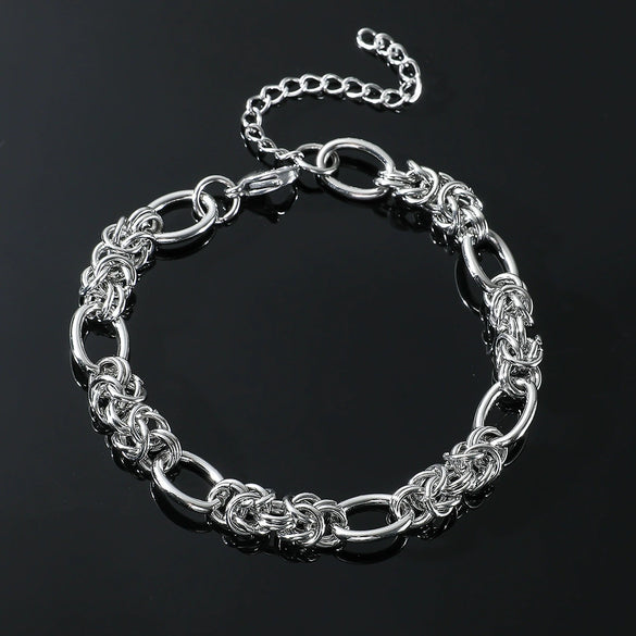 Retro Metal Circle Titanium Steel Bracelet Unisex Geometric Electroplating Design