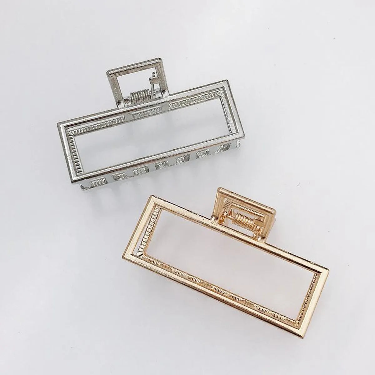 Retro Metal Medium Large Square Grab Clip Hair Clip Top Clip Korea Simple Cheap Hair Clip Wholesale