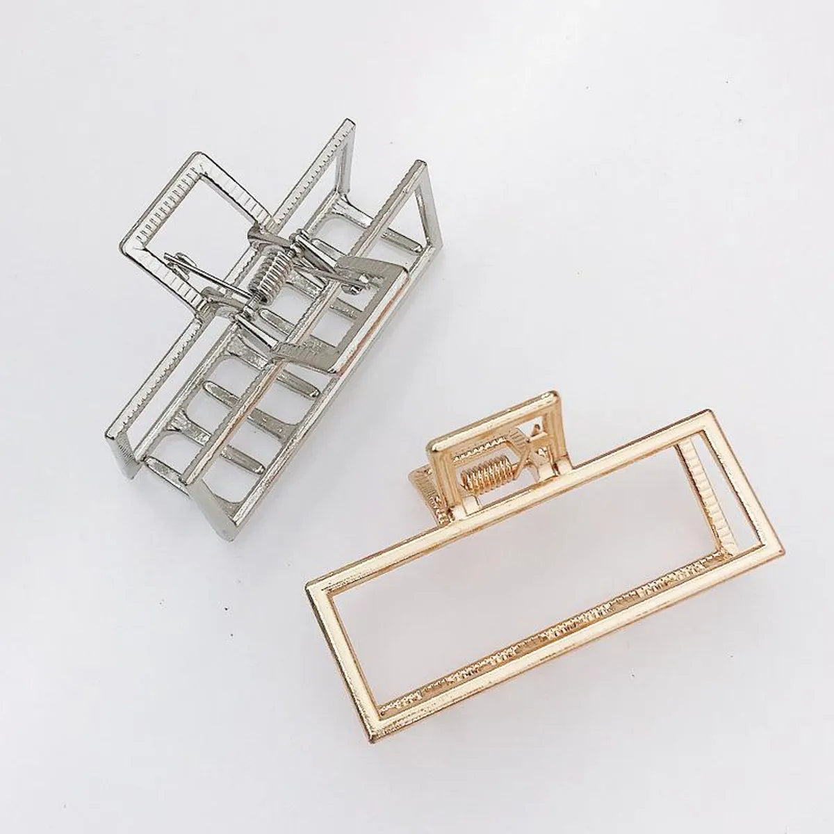 Retro Metal Medium Large Square Grab Clip Hair Clip Top Clip Korea Simple Cheap Hair Clip Wholesale