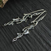 Retro Metal Plant Leaf Vine Diamond Earrings For Women