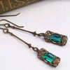 Retro Metal Rectangular Geometric Electroplated Earrings