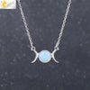 Retro Minimalist Crescent Moon And Sun Pendant Clavicle Necklace With Natural Stone And Electroplated Alloy For Women