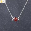 Retro Minimalist Crescent Moon And Sun Pendant Clavicle Necklace With Natural Stone And Electroplated Alloy For Women