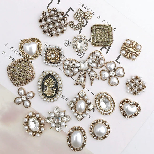 Retro Mobile Phone Case And Shoes Accessories Alloy Electroplating Pearl