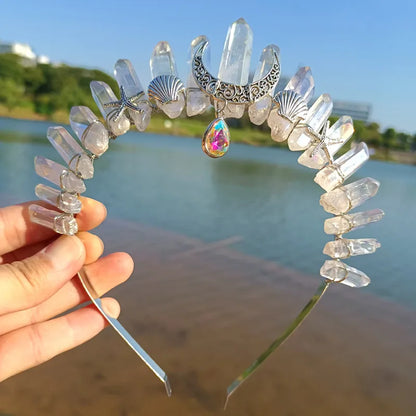 Retro Moon Starfish Crystal Handmade Hair Band