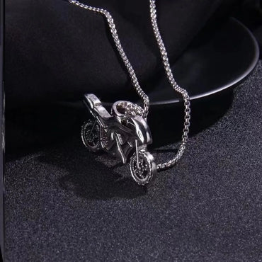 Retro Motorcycle Stainless Steel Alloy Plating Men'S Pendant Necklace