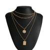 Retro Multi Layer Butterfly Geometric Pearl Diamond Necklace Set For Women Made Of Crystal And Alloy