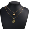 Retro Multi Layer Butterfly Geometric Pearl Diamond Necklace Set For Women Made Of Crystal And Alloy