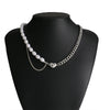 Retro Multi Layer Butterfly Geometric Pearl Diamond Necklace Set For Women Made Of Crystal And Alloy