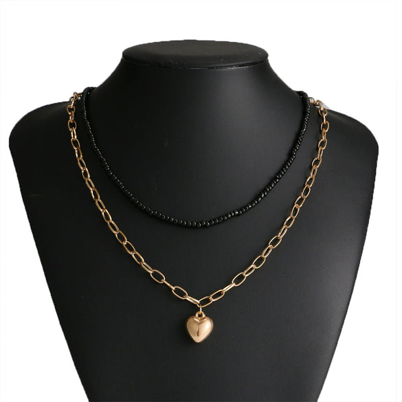 Retro Multi Layer Butterfly Geometric Pearl Diamond Necklace Set For Women Made Of Crystal And Alloy