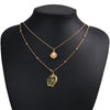 Retro Multi Layer Butterfly Geometric Pearl Diamond Necklace Set For Women Made Of Crystal And Alloy