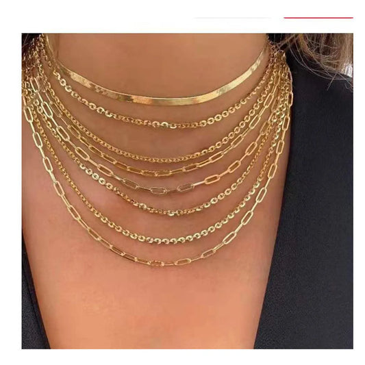 Retro Multi-Layer Geometric Chain Necklace Wholesale Nihaojewelry