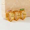 Retro Multi Layer Three Layer Zircon Opening Ring Stainless Steel Jewelry With Electroplating For Women