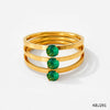 Retro Multi Layer Three Layer Zircon Opening Ring Stainless Steel Jewelry With Electroplating For Women