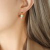 Retro Neutral Wind Cool Color Striped Enamel Oil Drop Titanium Steel Geometric Earrings With Electroplating