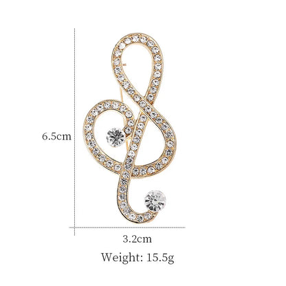 Retro Notes Alloy Inlay Rhinestones Women'S Brooches