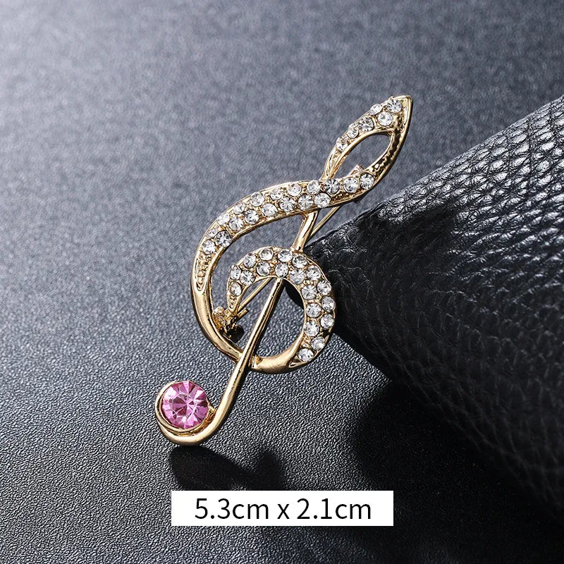 Retro Notes Alloy Inlay Rhinestones Women'S Brooches