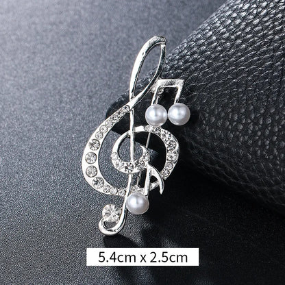 Retro Notes Alloy Inlay Rhinestones Women'S Brooches