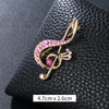 Retro Notes Alloy Inlay Rhinestones Women'S Brooches