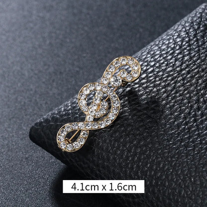 Retro Notes Alloy Inlay Rhinestones Women'S Brooches