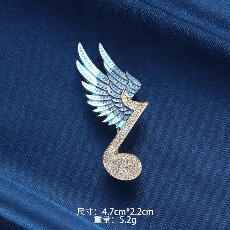 Retro Notes Alloy Inlay Rhinestones Women'S Brooches