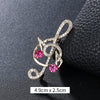 Retro Notes Alloy Inlay Rhinestones Women'S Brooches