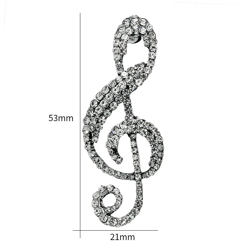 Retro Notes Alloy Inlay Rhinestones Women'S Brooches