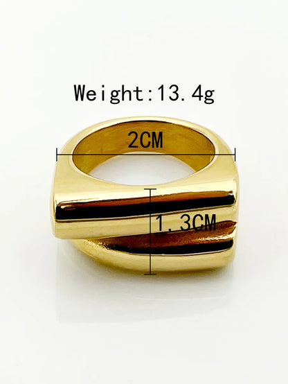 304 Stainless Steel 14K Gold Plated Retro Novelty Plating Irregular Rings