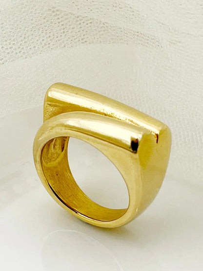 304 Stainless Steel 14K Gold Plated Retro Novelty Plating Irregular Rings