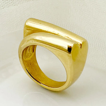 304 Stainless Steel 14K Gold Plated Retro Novelty Plating Irregular Rings