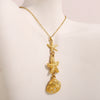 Retro Ocean Style Stainless Steel Plated Necklace Pendant With Personality Tassel And Geometric Scallop Electroplated For Women