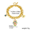 Retro Oil Dripping Palm Eye Pendant Bracelet Stainless Steel Goldplated Electroplated For Women And Unisex