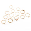 Retro Opal Crown Diamond Explosion Star Moon Joint Ring Jewelry Alloy Geometric Electroplated For Women