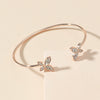 Retro Open Rhinestone Butterfly Bracelet Alloy Geometric Electroplated Jewelry For Women