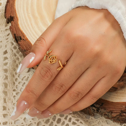 Retro Open Ring Trend Wild Fashion Rose Copper Ring