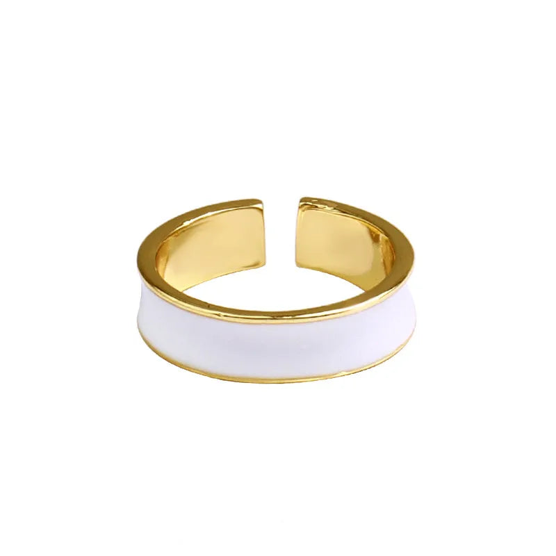 Retro Open Solid Color Geometric Copper Ring Wholesale