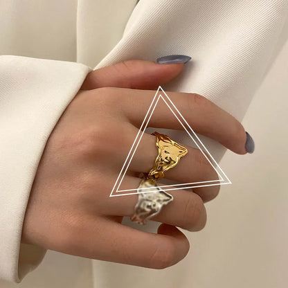 Retro Open Solid Color Geometric Copper Ring Wholesale