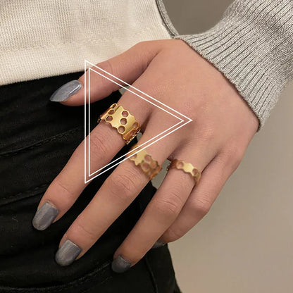 Retro Open Solid Color Geometric Copper Ring Wholesale