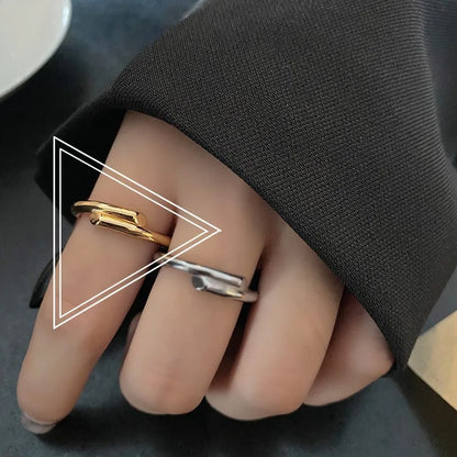 Retro Open Solid Color Geometric Copper Ring Wholesale