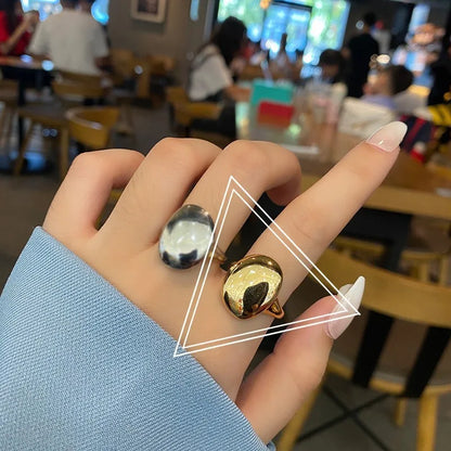 Retro Open Solid Color Geometric Copper Ring Wholesale