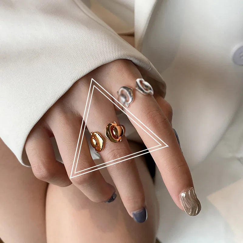 Retro Open Solid Color Geometric Copper Ring Wholesale