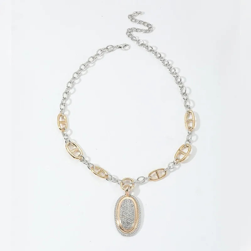 Retro Oval Alloy Wholesale Pendant Necklace