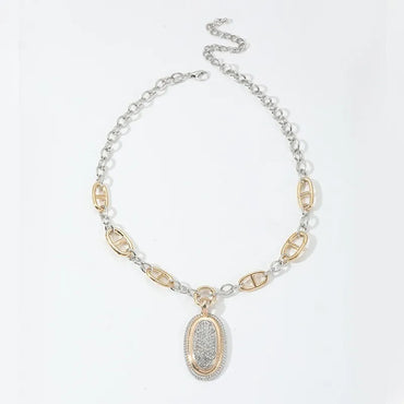 Retro Oval Alloy Wholesale Pendant Necklace