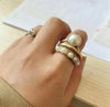 Retro Oval Imitation Pearl Alloy Women'S Open Ring